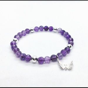 Handcrafted Amethyst & Sterling Silver Bracelet